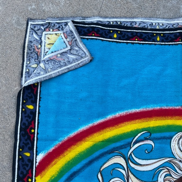 Vintage Colorful Rainbow Unicorn 70’s Tapestry Cloth Retro 420 Friendly - Picture 7 of 11